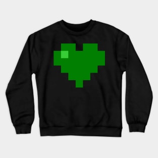 Simple Green Pixel Heart Crewneck Sweatshirt